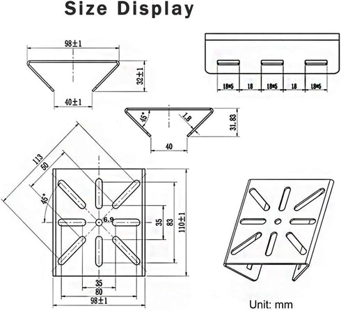 Universal Vertical Pole Mount Adapter Bracket for CCTV Security Camera PTZ Dome Vertical Pole Mounting Bracket Black with 2 Loops