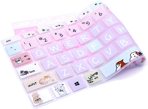 Silicone Keyboard Cover Skin for Microsoft Surface Pro 7/6/5, US Layout, Cute Cat Design