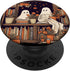 Spooky Ghost Reading Books in a Library PopSockets Standard PopGrip
