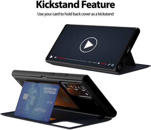 GOOSPERY Card Holder Wallet Case for Samsung Galaxy Note 20 Ultra 6.9"(2020), Midnight Blue, Magnetic Closure