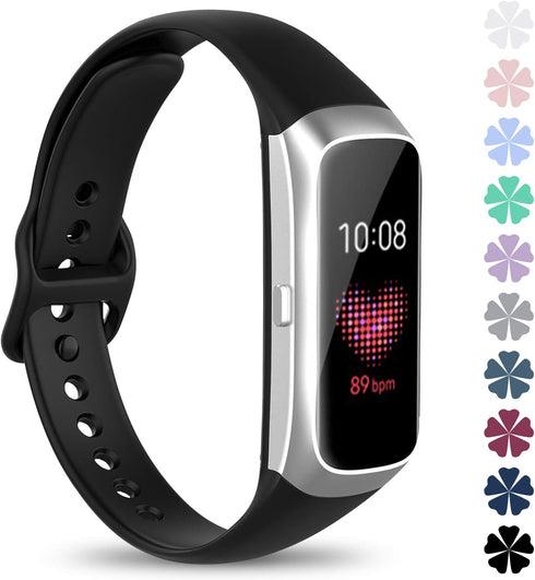 Watbro Compatible with Samsung Galaxy Fit SM-R370 Bands, Adjustable Soft Silicone Replacement Straps for Smartwatch