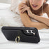 for Samsung Galaxy S23 Case with Card Holder and Strap for Women, Black Crossbody Lanyard Phone Wallet Case