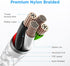 etguuds White USB C Cable 3.3ft Fast Charging, 2-Pack Braided USB to USB C Cable for Samsung Galaxy S23 S22 S21 S20