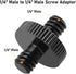 1/4" Male to 1/4" Male Threaded Tripod Screw Adapter, Double Head Stud for Camera Cage Mount, Black, 6 Packs