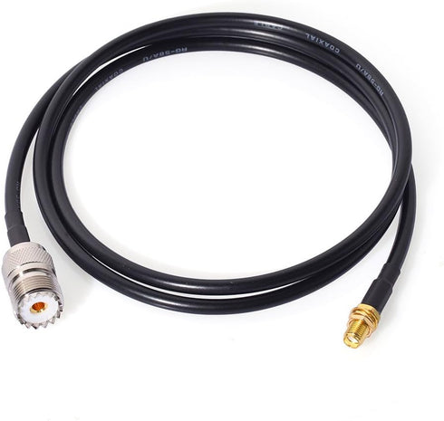 Bingfu Ham Radio Antenna Adapter SMA Female to UHF SO239 Female RG58 Coaxial Jumper Cable 1m 3 feet (2-Pack) for Handheld Ham Two Way Radio Walkie Talkie Kenwood Baofeng BF-F8HP UV-5R UV-82 BF-888S by BINGFU