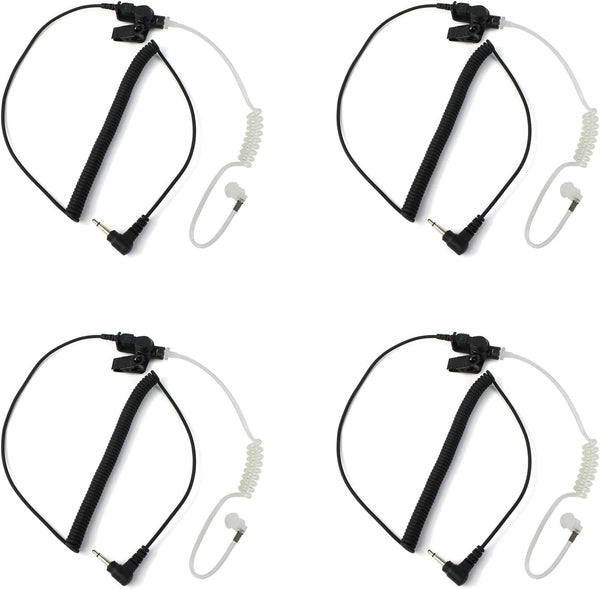 Retevis Speaker Mic Earpiece, 3.5mm Listen Only Earpiece, Coil Tube Design, Compatible with Motorola Kenwood (4 Pack)