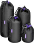 Cwatcun 4 Pack Lens Pouch Set, Camera Lens Case Bag with Thick Protective Neoprene for Canon Nikon Sony Pentax Olympus