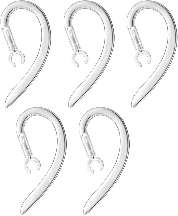 Ear Hooks 360° Rotatable Adjustable Soft Silicone Universal Headset Clips, 5Pcs 6mm