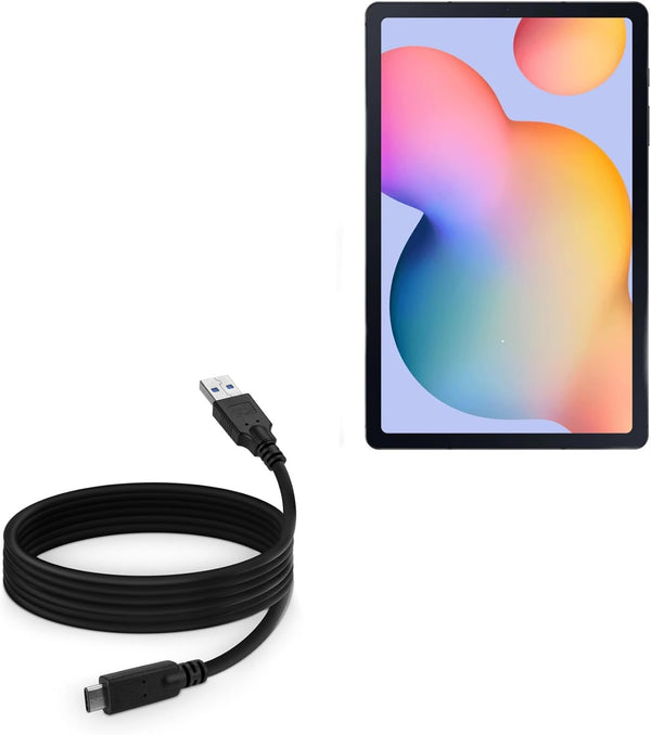BoxWave Cable for Samsung Galaxy Tab S6 Lite, DirectSync USB 3.0 A to USB 3.1 Type C, 6ft - Black