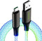 IHAO RGB USB A to Type C Fast Charging Cable, High Data Speed Light Up Colourful for All USB C Devices, 39 Inches
