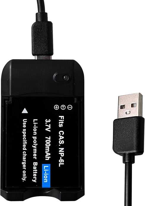 Digital Camera Battery Charger with 3.7V 700mAh NP-6L Rechargeable Lithium Battery (NP-6L Battery Charger)