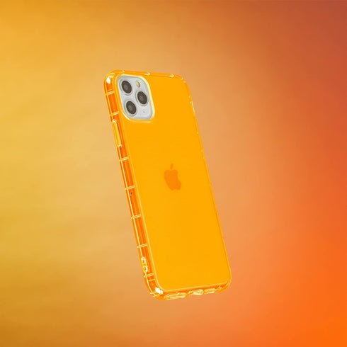 SteepLab Neon Highlighter Case for iPhone, Grippy Jelly Case with Protective Air Pockets in Intense Bright Orange