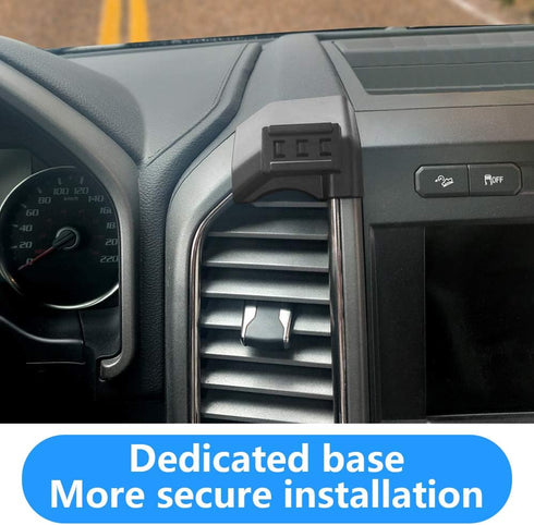 LUNQIN Car Phone Holder for Ford F-150 2015-2020, Best Cell Phones Mount, Mobile Cradle Charging Navigation Bracket
