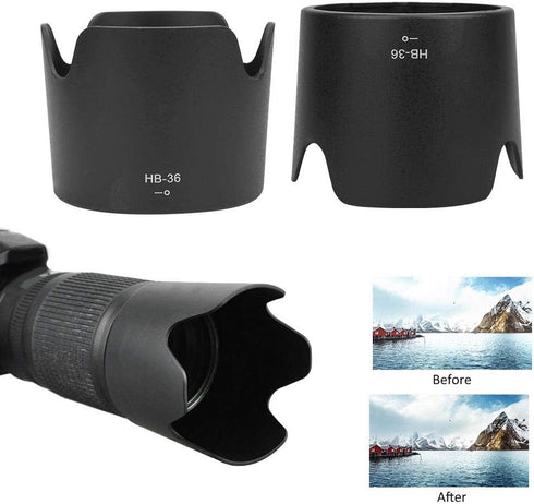 Camera Lens Hood, HB-36 Replacement for Nikon AF-S VR Zoom-Nikkor 70-300mm f/4.5-5.6G IF-ED