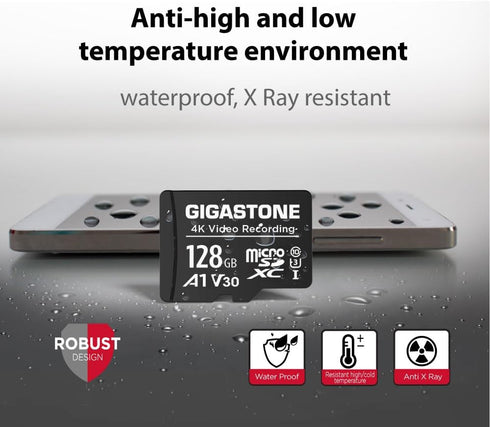 Gigastone 128GB A1 V30 1-Pack, 4K 100MB/s 10, Micro SD Card Video Pro, Security Camera, Dash Cam, Drone, MicroSDXC