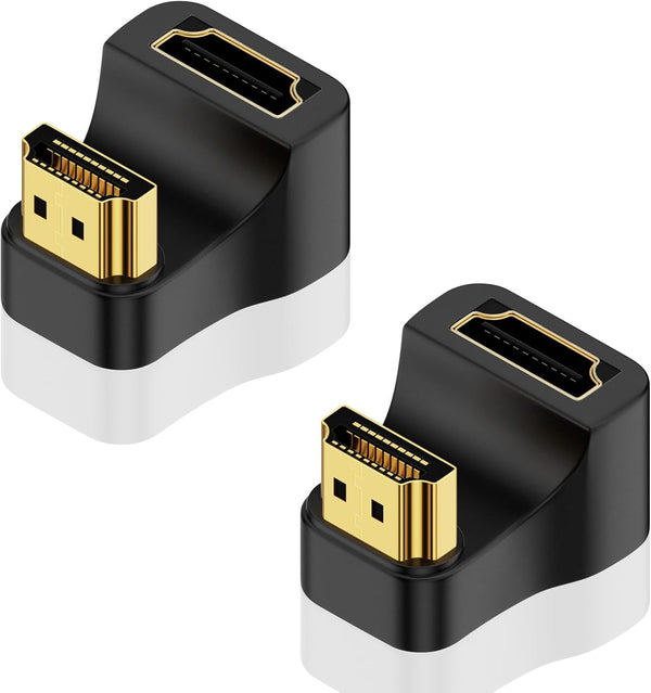 Poyiccot 8K HDMI 180 Degree Adapter, U Shaped HDMI 2.1 Male to Female Adapter, 48Gbps HDMI Extender, 2pack