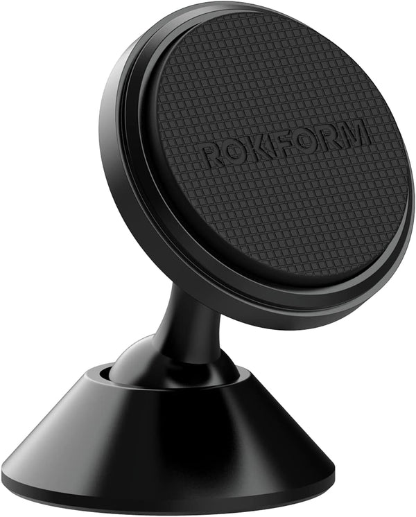 ROKFORM Adjustable Magnetic Car Mount - 360 Degree Swivel, Aluminum Dashboard Phone Mount for Truck, Car, Van