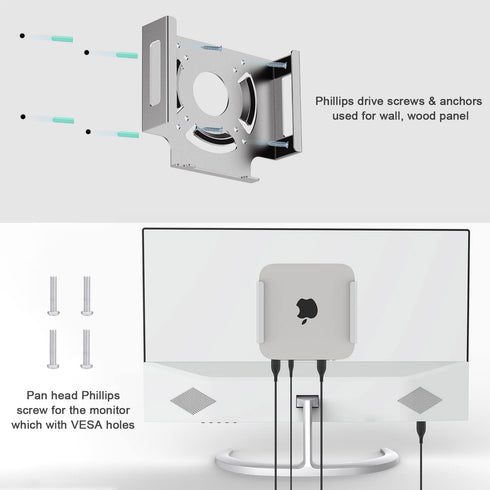 IFCASE Mac Mini M2 Mount - Heat Dissipation Design Anti-Scratch Under Desk Wall Mount Stand for Mac Mini