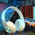 Over Ear Kids Bluetooth Headphones, Colorful LED Lights, Wired & Wireless Lightweight HiFi Stereo Headset (White)
