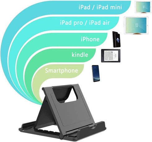 Foldable Portable and Angle Adjustable Phone Tablet Stand Holder for Desktop,Compatible with iPhone 15 14 13 12 11 iPad Pro Air Mini Kindle Galaxy Google PIXL (Large Size) by SIROAD