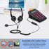 AGPTEK Hands-Free Call Center Noise Cancelling Corded Binaural Headset with 4-Pin RJ9 Crystal Head and Mic for Desk