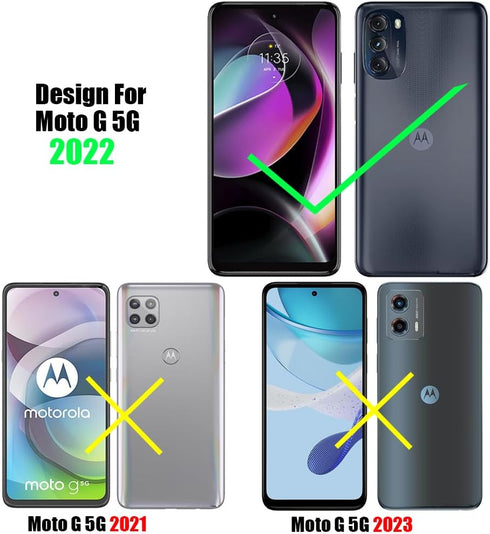 (3+3 For Motorola Moto G 5G 2022 (3 Pack) Tempered Glass Screen Protector and (3 Pack) Camera Lens Protector, 9H Hardness, 2.5D, Anti Scratch, HD Clear
