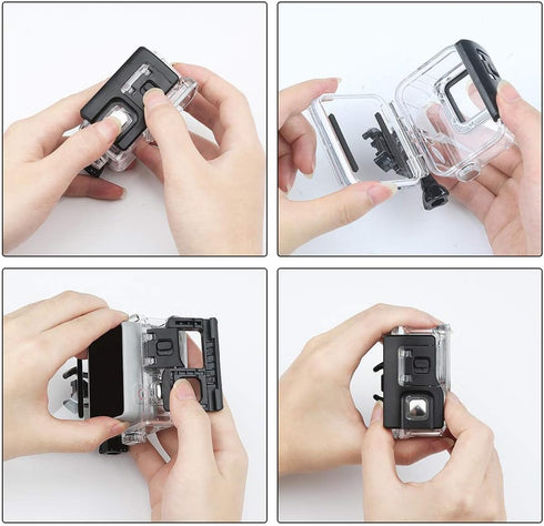 FitStill Waterproof Housing Case for Go Pro Hero 7 White & Silver, Protective Underwater Dive Case