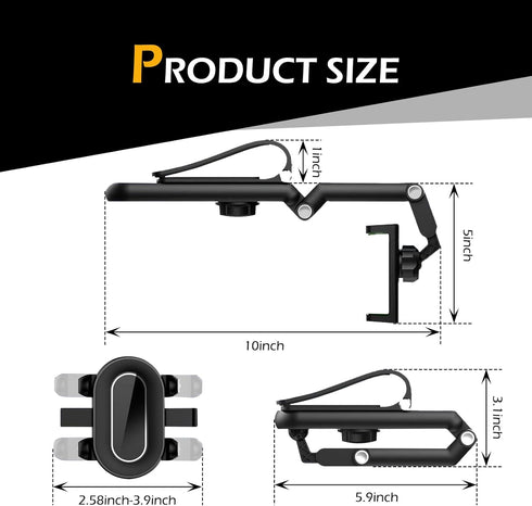 MOXRUQ 1 360 PC Car Rearview Mirror Phone Holder, Rotatable Sun Visor Phone Holder, Multifunctional Auto Clamp Car