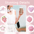 Aesthetic Phone Charms Strap, Kawaii Cute Strawberry Phone Case Charms with Bowknot Heart (Pink)
