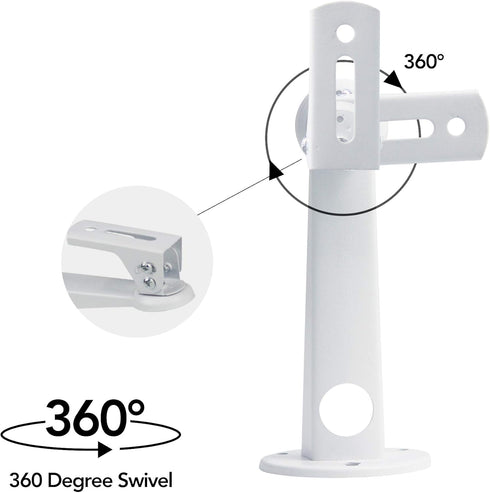 Mini Projector Wall Mount/Projector Hanger for CCTV Security Camera, 360° Rotation, Load 11 lbs, Length 7.8 Inch (White)