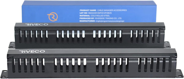 RIVECO 2PCS 1U Cable Management for Racks & Server Cabinets Managing Cord &