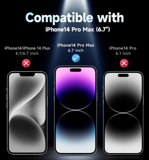 MAGIC JOHN 2 Pack for iPhone 14 Pro Max 6.7 inch Privacy Tempered Glass Screen Protector, Auto Dust-Elimination Installation, Easy Installation, Bubble Free