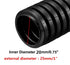 1.6M 0.75inch/20mm Inner Diameter Black Flexible Corrugated Tube, Bellows Hose Wire Loom Tubing Wire Conduit