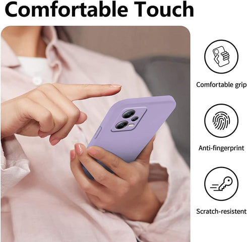 Redmi Note 12 Pro Plus Case - Dark Green Silicone, Soft Touch, Shockproof, Thin Cover (Purple) for Xiaomi Redmi Note 12