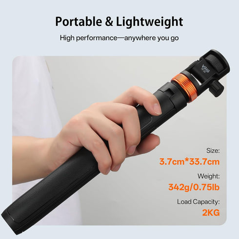 VRIG Select 63" Pocket4/3, 1/4" VRIG Extendable Camera Phone Tripod for DJI OSMO Portable Adjustable Photography Light