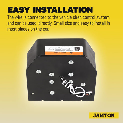JAMTOM Compact PA Siren Horn, 200W/8 ohms Ultra Slim Speaker for Police, Ambulance, Engineer Vehicles