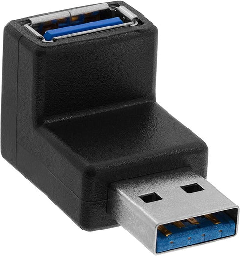 Cmple 90 Degree USB 3.0 Male to Female Adapter, Up Right Angle A Plug to Jack Connector for PC Laptop