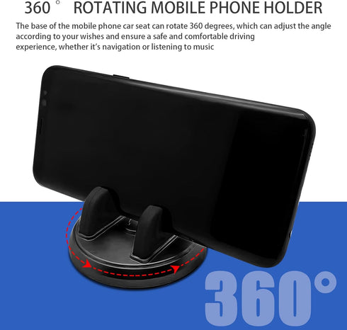 1 PC Car Dashboard Cell Phone Holder, Vertical Horizontal Rotate Design, Universal Automotive Mount