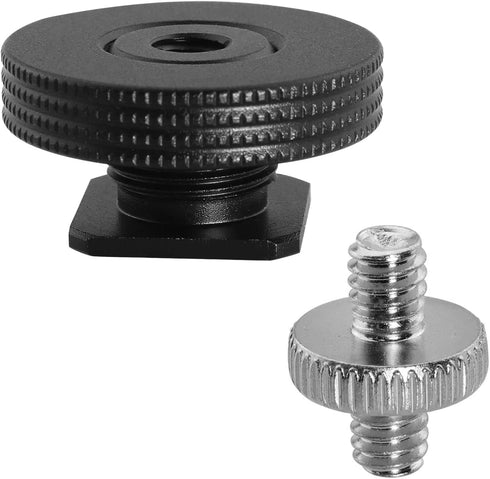 1/4" Female Thread to Hot Shoe Adapter, LUORNG 2PCS Hot Shoe Mount Adapter with 1/4 to 1/4 inch Male Screw