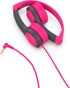 JLab JBuddies Folding Kids Wired Headphones Gen 2, Pink/Grey, Toddler Headphones, Noise Isolation, Volume Limiting