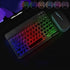 Ultra-Slim Bluetooth Keyboard and Mouse Portable Mini Wireless Keyboard Rechargeable 7-Color Backlit for Apple iPad iPhone Samsung Tablet iPhone Smartphone iOS Android Windows,Black