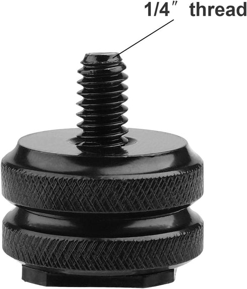 1/4"-20 (Pack 4) Camera Hot Shoe Mount to Tripod Screw Adapter,Flash Shoe Mount for DSLR Camera Rig
