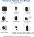 Outdoor Camera Mount Bracket for Security Cameras, 360° Rotating Adjustable Bracket with 2 Rings and Cords