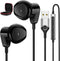 USB Headphones with Microphone for Laptop, 2.3M USB-A Earbuds for PS5, HiFi Stereo Wired Half in-Ear Headset (Black)