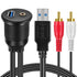Flush Mount Cable Kit 3 ft USB 3.0 Male to Female and 2 RCA Male to 3.5mm Female AUX Extension