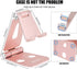 Urmust Cell Phone Stand for Desk Adjustable Foldable Phone Holder for Office Portable Desktop Dock Compatible with iPhone 15 14 13 12 11 Max Pro Xs Xr X 8 7 6, iPad Mini, Tablets 7-10" (Rose Gold)