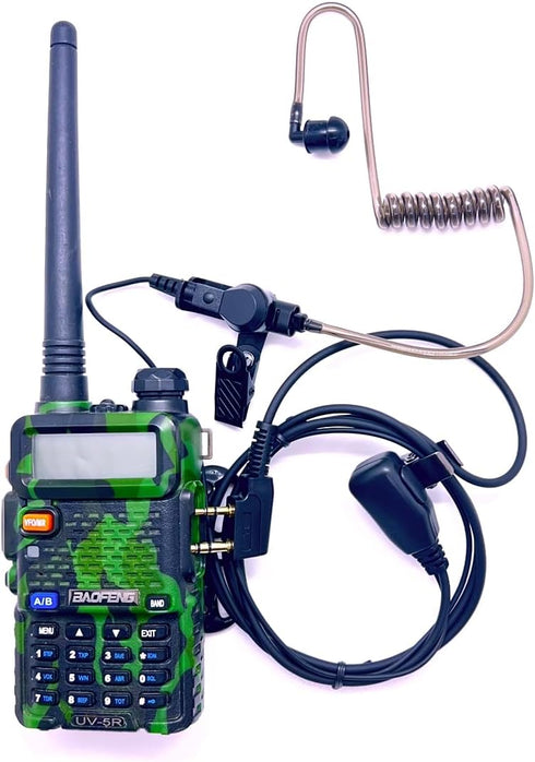 Covert Air Acoustic Tube Earpiece with Mic for Baofeng UV-5R Two Way Radio, Compatible with Walkie Talkies Brands