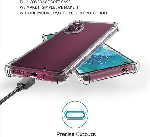 Osophter Clear Case for Moto Edge Plus, Transparent Reinforced Corners TPU Shock-Absorption Cell Phone Cover