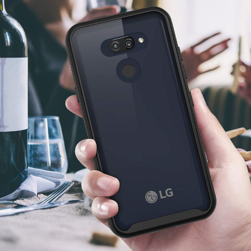 CBUS Heavy-Duty Phone Case with Built-in Screen Protector for LG Premier Pro Plus, Xpression Plus 3, Harmony 4 (Black)