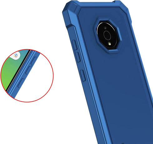 Nokia C200 Case, Blue 360 Full-Body Soft TPU Bumper with Tempered Glass Screen Protector